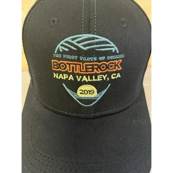 BOTTLEROCK Napa 2019 Music Festival Concert Summer Fitted Hat Cap Black S/M New - Picture 3 of 11